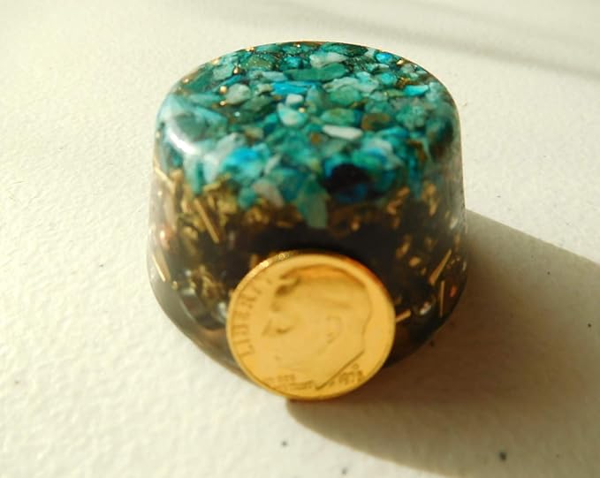 Turquoise Orgone Generator Energy Accumulator 7.83Hz/432Hz/528Hz/Advance Harmonics Many Beautiful Ingredients! smtbscOG(Turquoise)