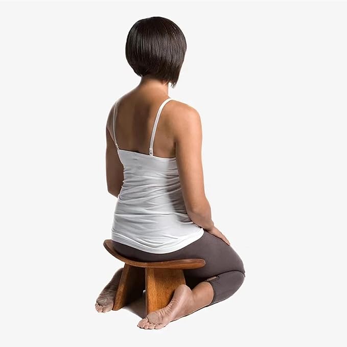 Meditation Bench, Portable Meditation Stool Ergonomic Reclining Seat with Rounded Edges, Ergonomic Kneeling Bench Made of Eco-friendly Wood Handmade for Kneeling Prayer