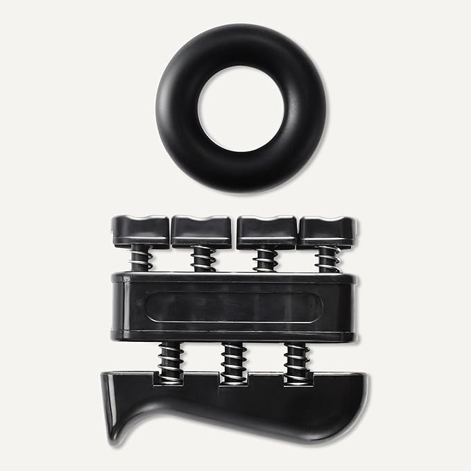 Amazon Basics Grip Strength Trainer Forearm Strengthener 5-Piece Kit, Black