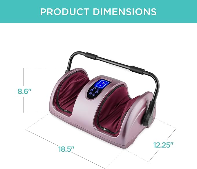 Best Choice Products Heated Shiatsu Foot Massager for Pain Relief, Plantar Fasciitis, Neuropathy, Blood Circulation w/Compact Design - Rose Gold
