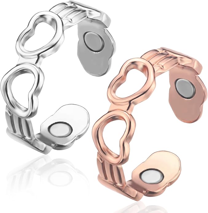 BioMag Copper Rings for Women, 99.99% Pure Copper Magnetic Rings Thumb Rings for Lymphatic Drainage, Adjustable Jewelry Gifts for Women