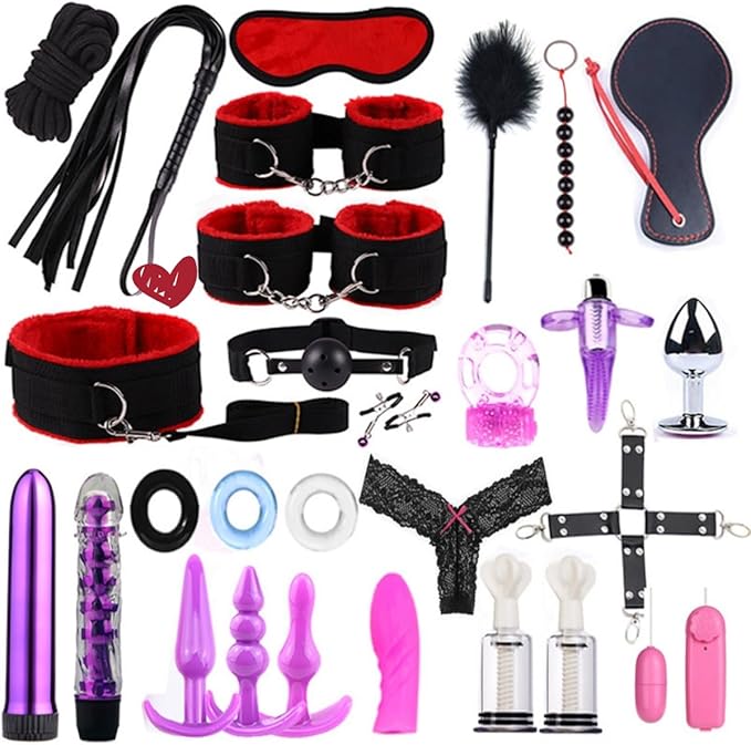 Fashion 28 Piece Red Nylon Leather Fitness Set, Pilates Equipment, Wrist and Hip Fun Yoga Supplies, Cosplay Accessories, Couple Gifts