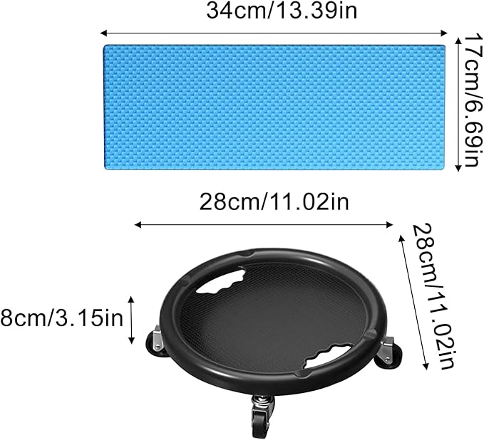 Abdominal Wheel Board, 360 Degree Rotatable Core Training Slider, Multifunctional Ab Roller Wheel, Abdominal Exercise Slider with Knee Pad, for Full Body Workout Cross Training Gym Home