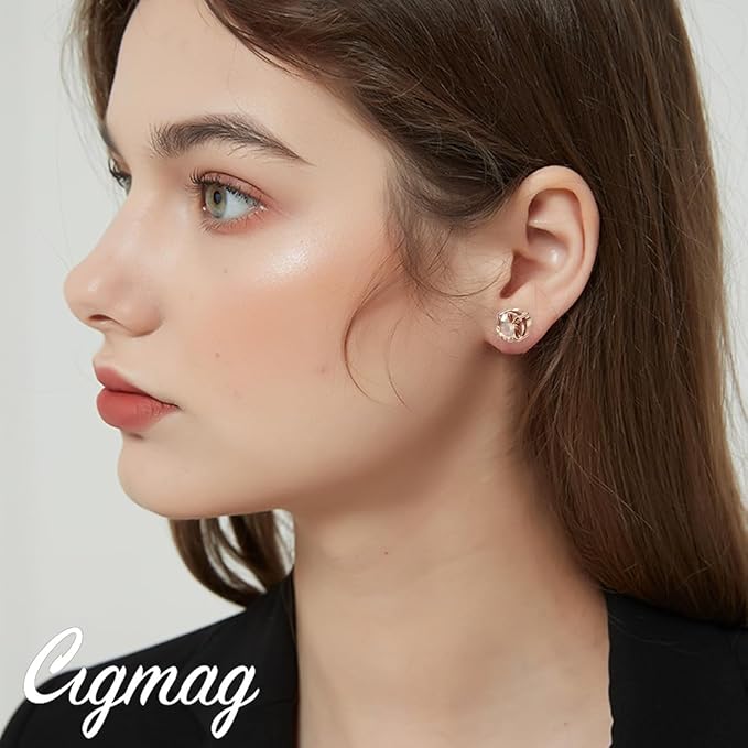 Magnetic Earrings for Women - Acupressure Earrings Ultra Strength Magnets - Diamond Non Piercing Set with Present Box (Five Pairs)