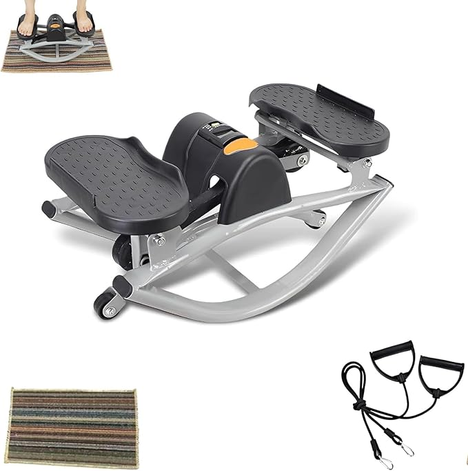 Lateral Rocking Fitness Stepper, Portable Compact Side-to-Side Steppers, Rock Stepper Side to Side, with Digital Display and Protective Blanket, for Exercise at Home