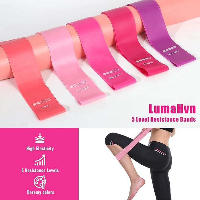 Pilates Essentials Kit for Home Workouts, Pink Pilates Equipment with Pilates Ring and Ball Set for Beginners,Workout Bands Resistance for Women, Large Yoga Ball for Pregnancy & Exercise