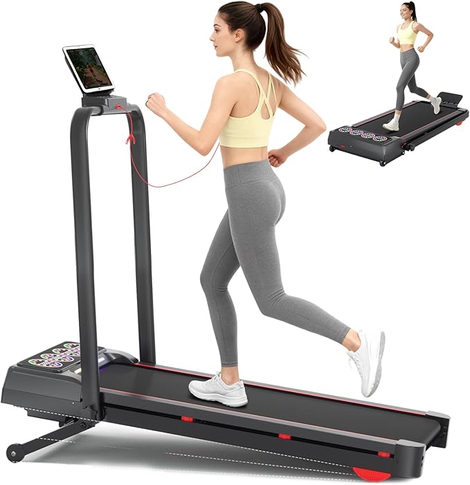 Walking Pad with Handle Bar and Incline, 3 in 1 Under Desk Treadmill with Hiking Mode, 2.5HP Low Noise Walking Treadmill Pad with Remote Control,Portable Treadmills for Home Office, Led Display