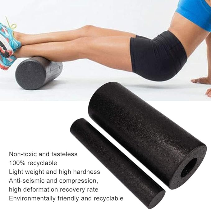 Foam Roller 2 in 1 High Density Muscle Roller for Sports Massage Stretching Physical Therapy Deep Tissue Myofascial Release Pain Relief Trigger Point Massage Tool
