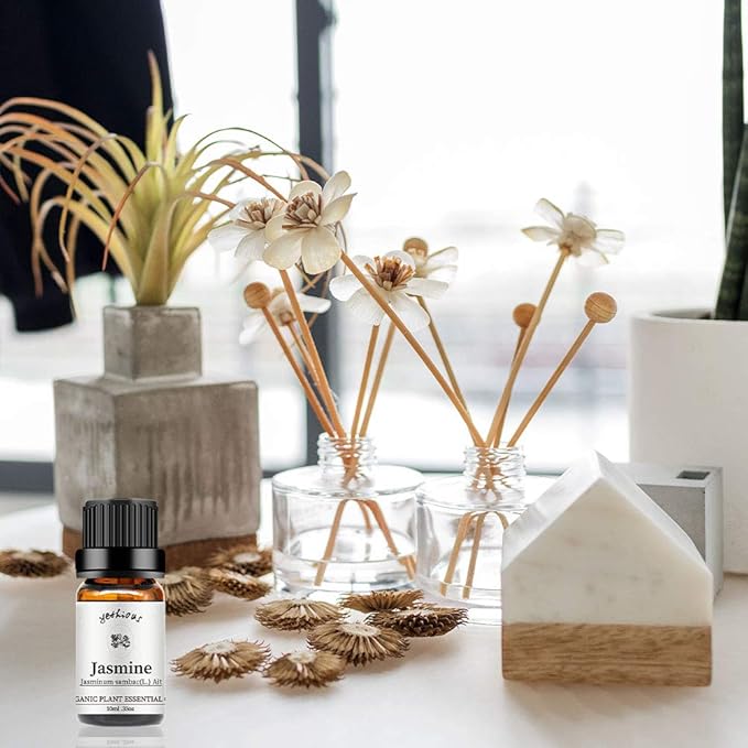 yethious Jasmine Essential Oils for Diffuser & Aromatherapy Pure Jasmine Oil for Skin Organic Jasmine Oils