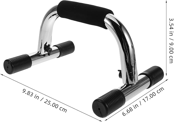 Cabilock Push up Stands for Home Gym, 2pcs Steel I-beam Pushup Handles with Anti-slip Grips, Upper Body Workout Equipment for Men and Women Full-body Strength Training
