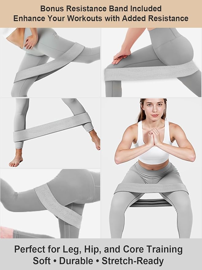 Pelvic Floor Exercise Devices 77 lb Adjustable Kegel Inner Thigh Exerciser and Hip Trainer Workout Equipment for Home Postpartum Recovery Women Men, with Band