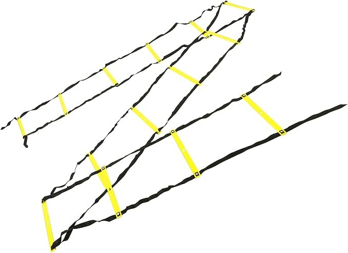 7M 14 Rung Agility Speed Ladder Stairs, Adjustable Training Ladder for Soccer Football Fitness, Non - Slip PP Agility Ladder with Angle Markers for Athletes and Coaches