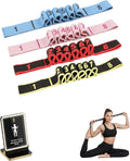 4pcs Fitness Resistance Bands Numbered for Stretching Yoga Pilates, Elastic Adjustable Training Band with Handles, Segmented Loop Strap for Glutes Seniors Women Physical Therapy Flexibility