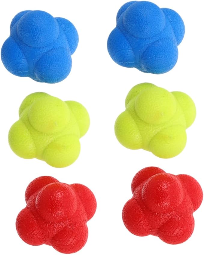 6pcs Reaction Speed Training Balls for Hand Eye Coordination Reflex Enhancement and Agility Training for Boy Girl and Adults Durable Elastic Reaction Balls for Sports Fitness