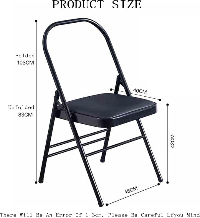 Yoga Chair,Three-Beam Thickened Yoga Chair,Metal Frame Bears 400 Lbs,for Home Office Dining Indoor Outdoor
