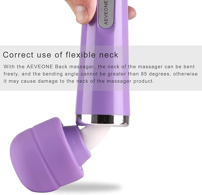 Wired Powerful Handheld Electric Massager, Strong Personal Back Massage for Sports Recovery, Muscle Aches, Body Pain (Light Purple)