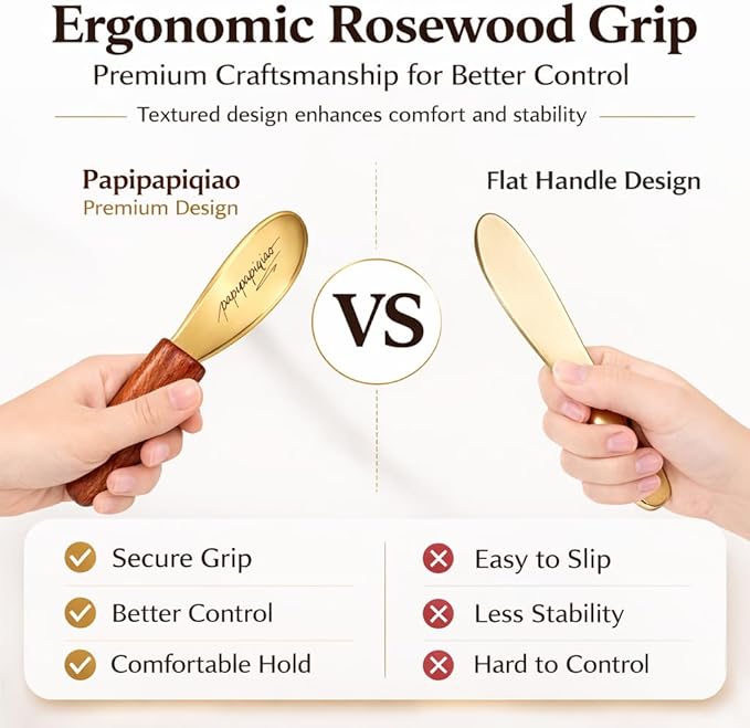 Copper Brass Gua Sha Muscle Scraper Tool with Wooden Handle – H62 Brass IASTM Soft Tissue Massage Tool for Fascia Release & Scar Tissue Relief – Deep Tissue Scraping Tool for Back & Body