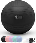 Gruper Yoga Ball, Extra Thick Exercise Ball for Workout Pregnancy Stability - 4 Sizes Anti Burst Balance Ball for Yoga, Pilates, Fitness, Birthing, Physical Therapy - Includes Pump