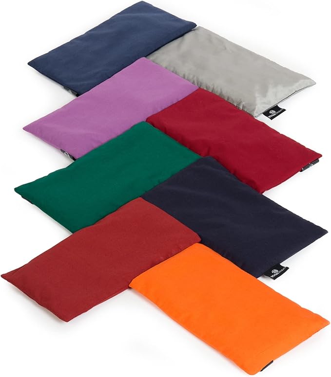 Yoga Studio Organic Eye Pillow - 23 cm x 13 cm - Cotton Filled with Flax Seeds - for Tired Eyes, Relaxation and Headaches