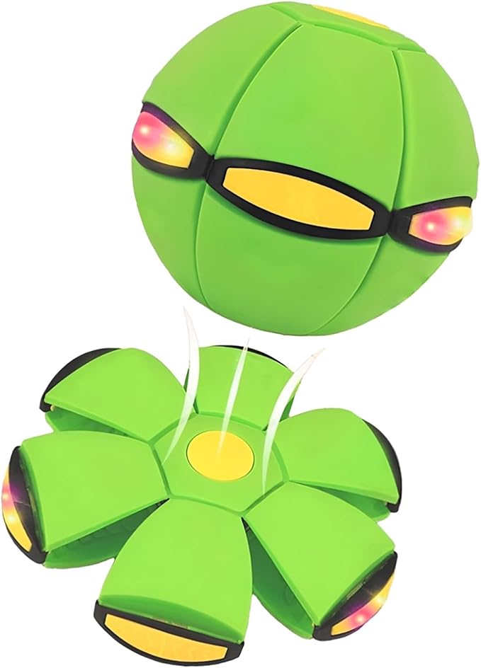 Magic Bouncing Ball, Children's Bouncing Ball, Automatic Rebound Double The Fun, Magics Flying Saucer (No Light,Green)