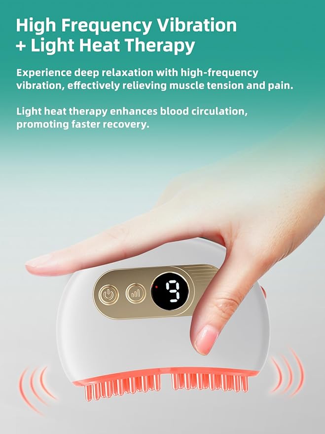 TMJ Relief Products Jaw, TMJ Relief Massager, Vibration and Heating, Ergonomic Multi-Needle Design TMJ Massage Tool, Effective Jaw & Neck Pain, Grinding and Clenching Teeth Relief (White)