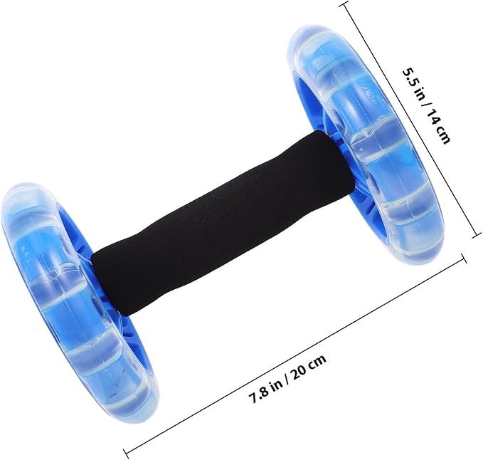 Dual Wheel Ab Roller Fitness Wheel Blue Abdominal Exercise Roller for Home Strength Training and Weight Loss Equipment