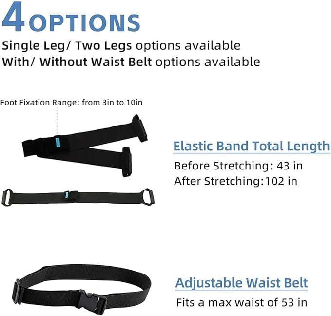 Leg Lifter Strap & Stretching Aid for Stroke Recovery, Hands-Free Physical Therapy Band for Elderly & Bedridden, Leg Rehabilitation Equipment for Knee Hip Surgery & Foot Drop (1 Foot)
