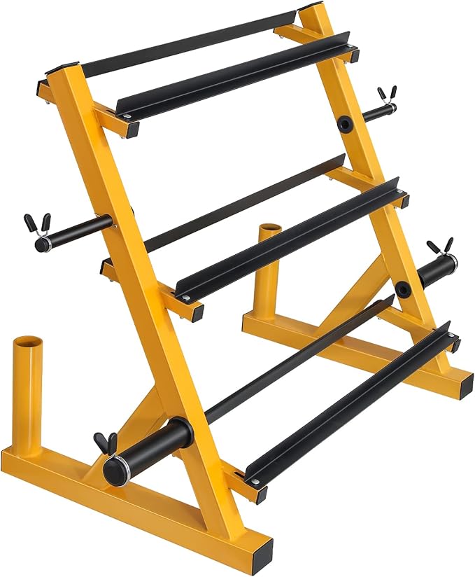 Heavy-Duty Dumbbell Rack, 3 Tier Adjustable Commercial Steel Weight Storage Stand with Rubber Feet for Home Gym, Anti-Deformation, Space-Saving Dumbbell Storage Organizer