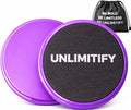 Core Sliders for Carpet & Hard Floors – Dual-Sided Exercise Discs for Home Workouts, Pilates & Ab Training, Smooth & Carpet Gliding Design with Storage Bag (Purple)