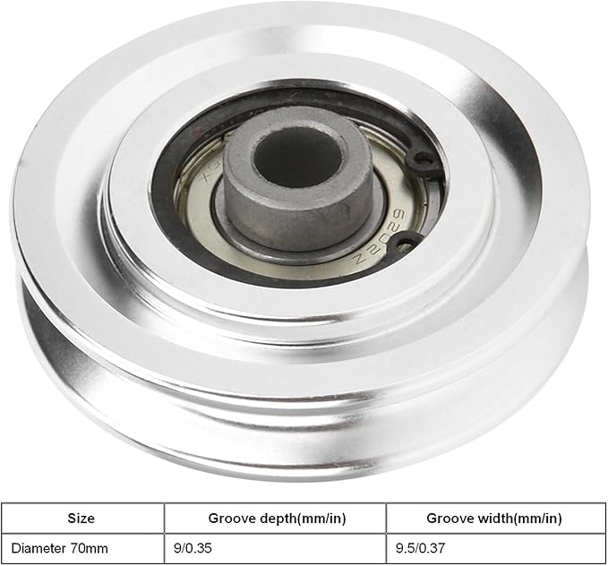 Agatige Aluminum Pulley Wheel, 70mm 80mm Power Rack Pulley Attachment Bearing Gym Pulleywheel Strength Training Exercise Hardware for Home Gym Equipment