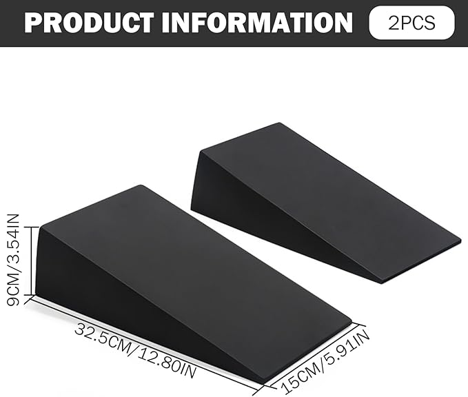 Squat Wedge Block, 1 Pair 13x6x3.5 Inch EVA Supportive Yoga Block for Fitness, Pushup, Weightlifting