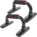 VALICLUD Push-up Stand Hand Grip Fitness Bracket, I-shaped Steel Bodybuilding Arm Strength Training Tool with Non-slip Base, Black and Red for Home Gym Chest Workout