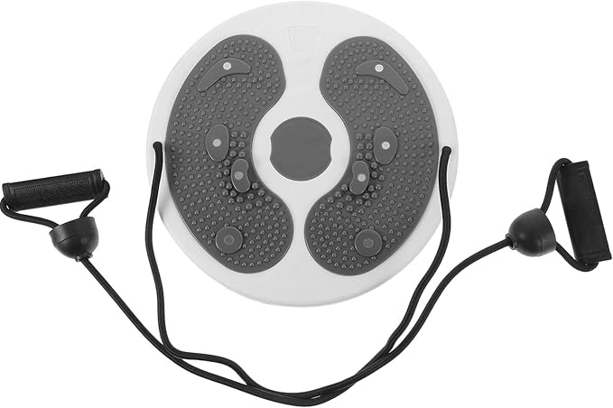 PartyKindom Waist Twisting Disc Slimming Rotating Board with Pull Rope Gray Fitness Machine for Home Abdominal Exercise and Body Shaping Massage