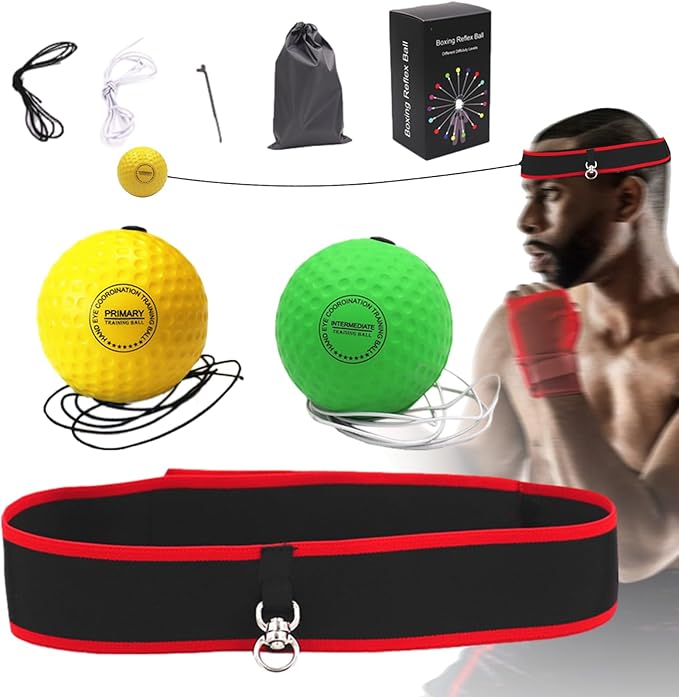 Erice Boxbollen, Boxing Reflex Ball for - React Reflex Balls on String with Headband, boxbollen Original - Improve Hand Eye Coordination, Punching Speed, Fight Reaction, pornographic