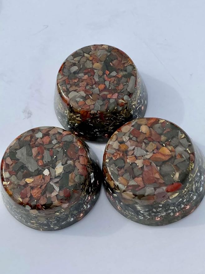 Polychrome Jasper Orgone Generator Energy Accumulator 7.83Hz/432Hz/528Hz/Advance Harmonics Many Beautiful Ingredients! (Polychrome Jasper)
