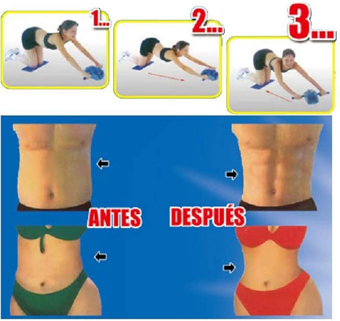 Ab Roller for Abs Workout Abdominal Exercise Rollers, Abdominal Roller 4 Wheels Ergonomic Grip for Core Strength Training Exercise for Home and Gym Use
