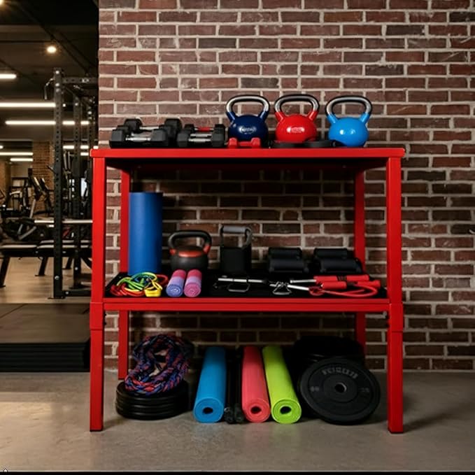 Commercial Heavy Duty Adjustable Dumbbell Stand & Kettlebell Stand, Adjustable Dumbbell Weight Rack, Kettlebell Storage Rack, Weight Rack for Garage/Home Gym/Commercial with Non-Slip Base, Anti-Tip Safety & Space-Saving Design, Weight Capacity 500/600/...