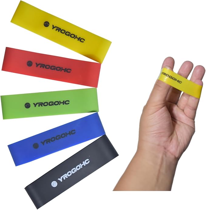 YROGOHC hand band Exercise hand grippers, hand finger strengthener exerciser resistance bands forearm ,hand grip trainer，Strength Training Grip Strengtheners,5pcs for Extensor, Forearm, Hand, and Finger Rehabilitation