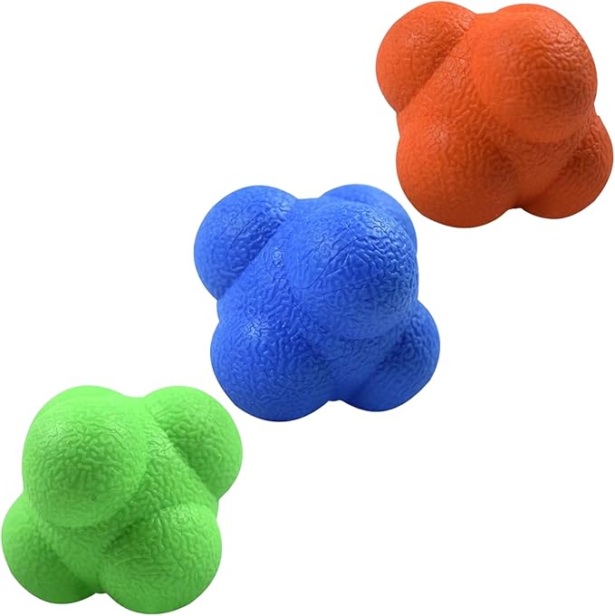 AIRLAXER Reaction Ball,Reflex Ball for Hand Eye Coordination Training,2.83 inch,Pack of 3-Orange,Blue,Green