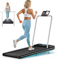 Walking Treadmill Pad with Incline - Portable Under Desk Treadmill, Walking Mat Pad with Handle Bar, 2.5HP Low Noise, 2 in 1 Treadmills for Home Office, Remote Control with LED