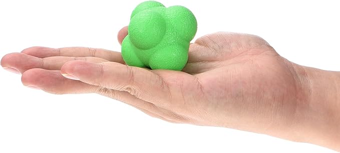 4 Pack Reaction Ball - TPR High Difficulty Flexibility Training Ball Apply to Sports Exercise Daily Use (47 x 47 x 55mm, Green)