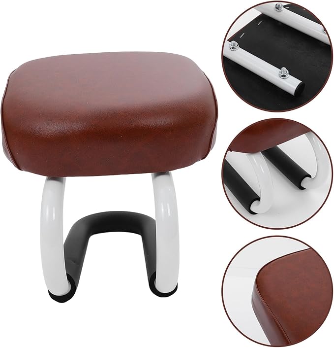 Cabilock Meditation Bench Floor Seat with Anti-Slip Cushion, Wooden Prayer Stool for Yoga and Seiza Posture, Portable Home Prayer Stool with Non-Slip Cover for Mindfulness and Meditation