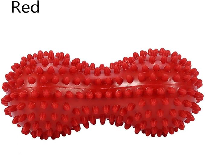 Spiky Massage Ball Peanut Massager Ball Fitness Exercise Mobility Peanut Ball Pain Muscle Steess Foot Myofascial Relief for Plantar Fasciitis Heel Foot Arch Pain (red)