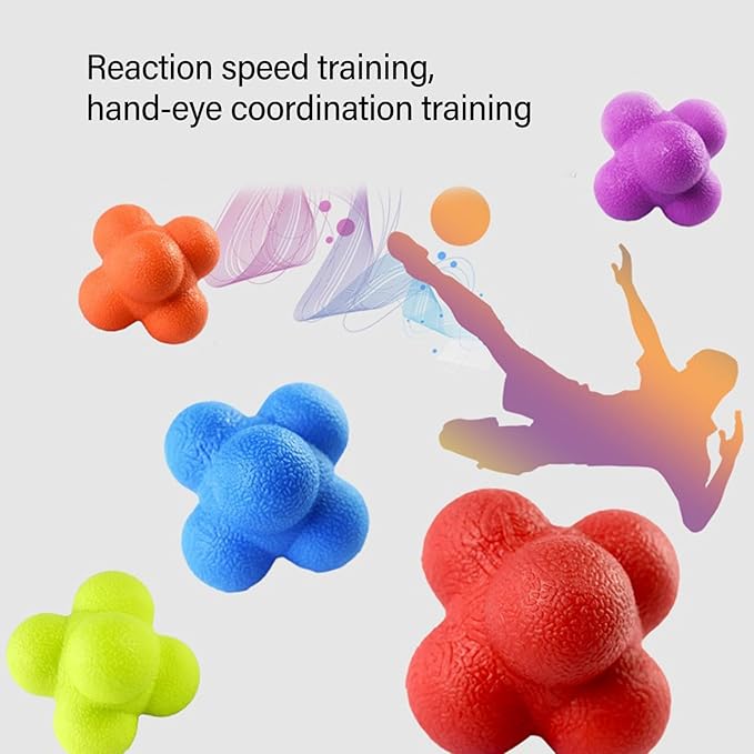 Hand Eye Coordination Equipment Training Reaction Balls with 6 Sides Speed and Agility Training Reflexes Reaction Balls