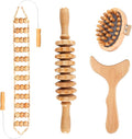 Wood Therapy Massage Tools, 4 in 1 Lymphatic Drainage Massager Body Sculpting Tools, Professional Maderoterapia Kit Cellulite Massager for Body Contouring,Relief Muscle