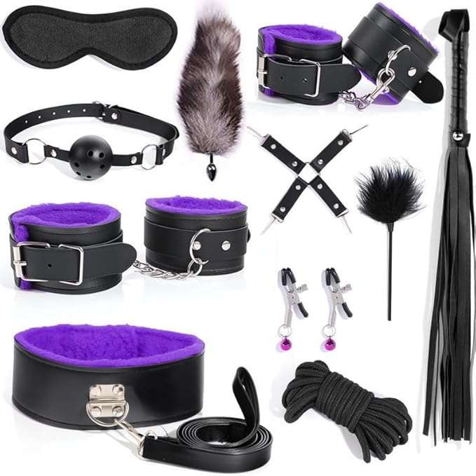 11-Piece Plush Pilates Training Kit, Stretch Strap, Hip Support Accessories, Bed Pilates, Multi-Functional Body Shaping (Purple) - Y6