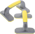2pcs Pushup Bars Handles Non-slip Plastic Strength Training Pushup Stands for Home Fitness Workout Gray and Yellow Portable Exercise Equipment