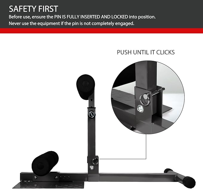 INNOLIFE Sissy Squat Machine Adjustable Height, Protective Foam Thick Steel Fitness Home Gym