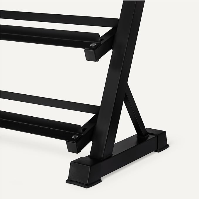 Amazon Basics 3-Tier Adjustable Dumbbell Weight Rack, Sturdy Steel Stand Only, Black