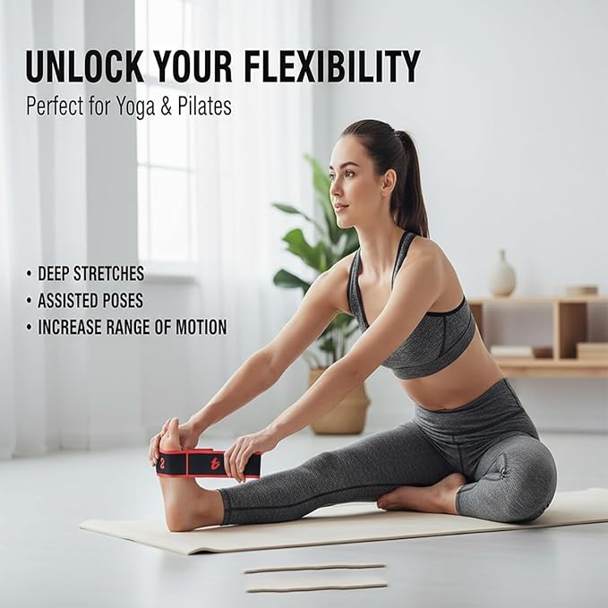 Fitness Resistance Bands with Handles, Fitness Resistance Band for Stretching and Yoga, Adjustable Bands for Full Body Stretching Shaping